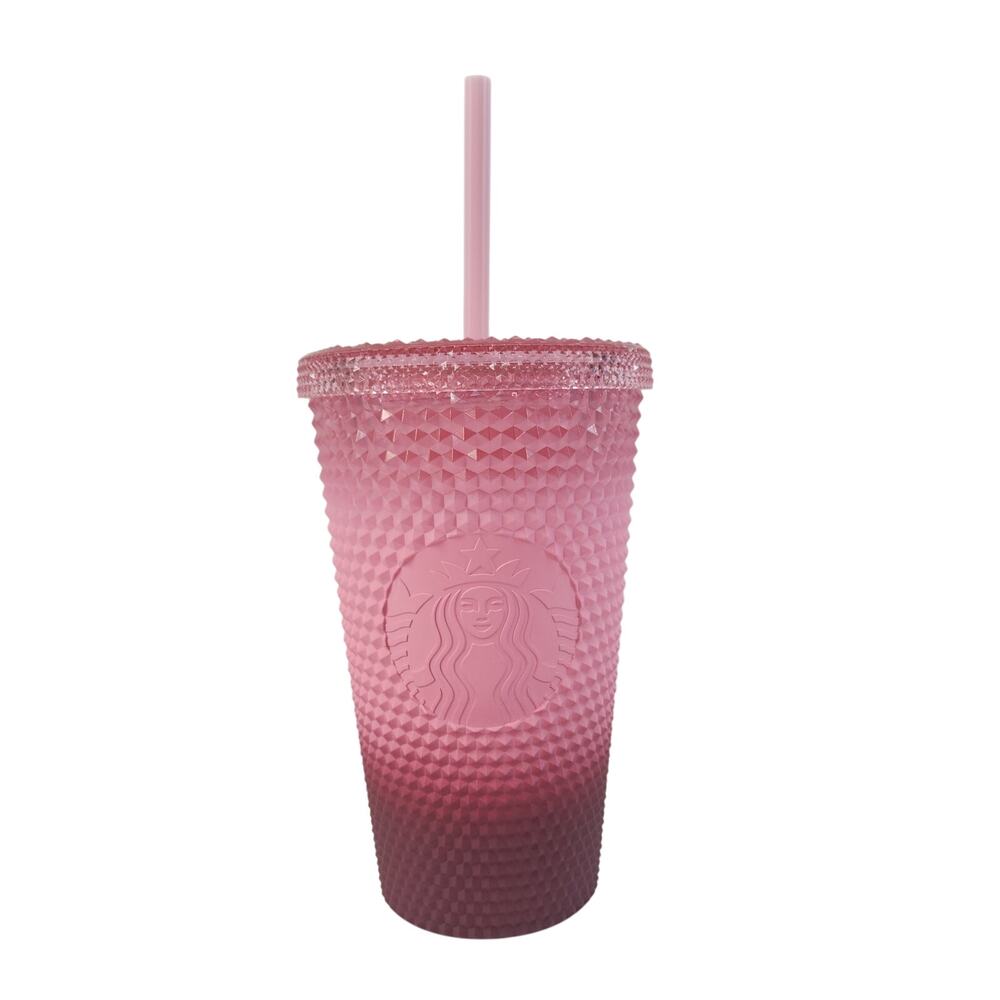 NEW Starbucks Pink Gradient Studded Tumbler Fall Winter Holiday 2022 16oz Grande